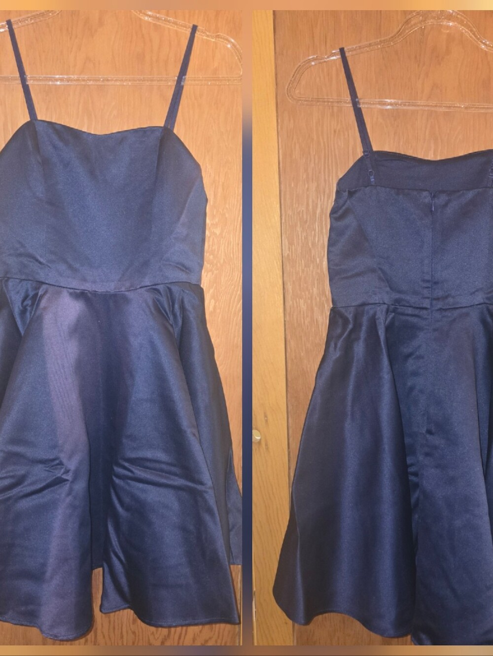Un Deux Trois vintage womens size 10 navy silky cocktail fancy mini dress